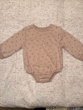 Long-Sleeve Mauve Floral Baby One-Piece